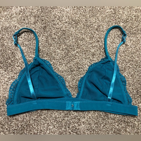Teal Lace Semi-sheer Bralette - Picture 3 of 10